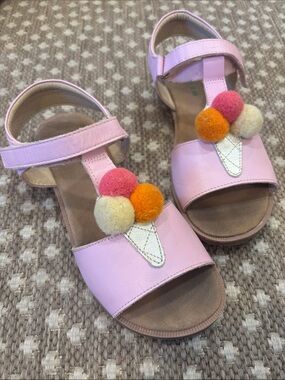 Kids Pink Pom-Pom Ice Cream Sandals
